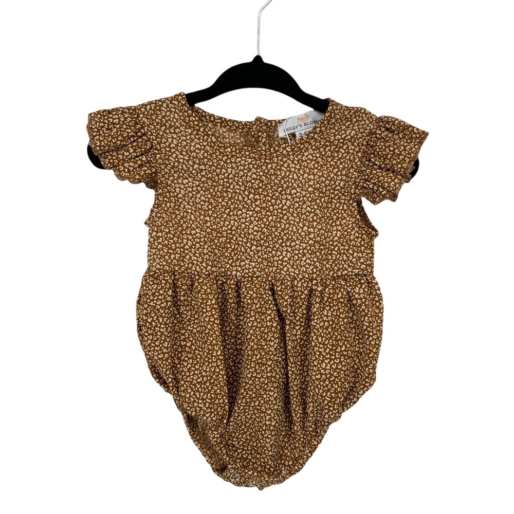 Mommy & Me Bailey's Blossoms Micro Leopard Ruffle Fall Bodysuit
